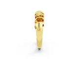 Yellow gold Channel Set Round Citrine Multi-Row Band_8