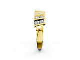 Yellow gold Channel Set Round Diamond Anniversary Band with Vertical Prongs_6