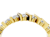 Yellow gold Channel Set Round Diamond Anniversary Band with Vertical Prongs_8