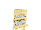 Yellow gold Channel Set Round Diamond Anniversary Band with Vertical Prongs_9