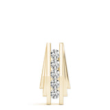 Yellow gold Channel Set Round Diamond Bar Pendant 1