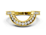 Yellow gold Channel Set Round Diamond Chevron Band_4