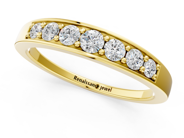 Yellow gold Channel-Set Round Diamond Comfort Fit Band