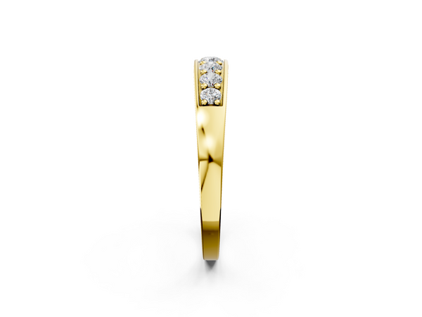 Yellow gold Channel-Set Round Diamond Comfort Fit Band