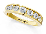 Yellow gold Channel Set Round Diamond Comfort Fit Band_5
