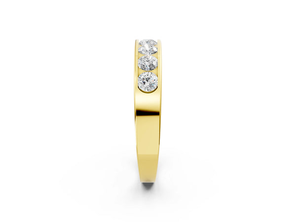 Yellow gold Channel Set Round Diamond Comfort Fit Band