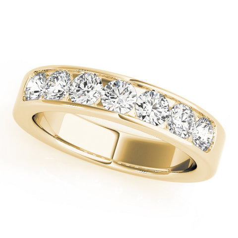 Yellow gold Channel Set Round Diamond Comfort Fit Band