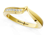 Yellow gold Channel Set Round Diamond Contour Band_3