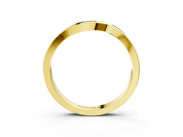 Yellow gold Channel-Set Round Diamond Contour Band