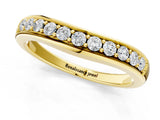 Yellow gold Channel Set Round Diamond Curved Band_5