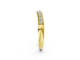 Yellow gold Channel Set Round Diamond Curved Band_6
