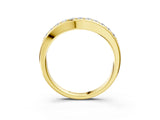 Yellow gold Channel Set Round Diamond Curved Band_7
