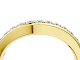 Yellow gold Channel Set Round Diamond Curved Band_8