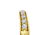 Yellow gold Channel Set Round Diamond Curved Band_9