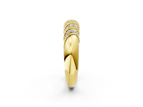 Yellow gold Channel Set Round Diamond Dome Band_24