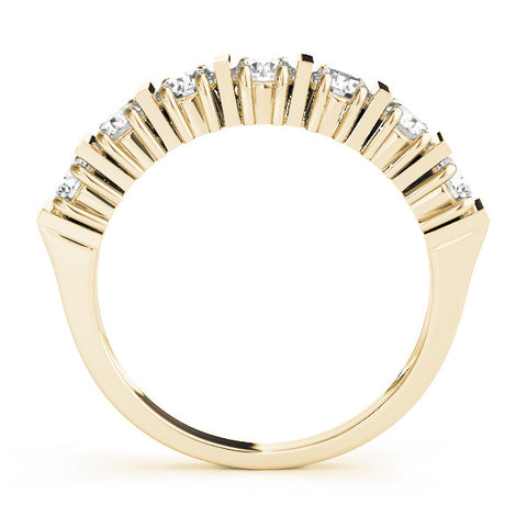 Yellow gold Channel Set Round Diamond Eternity Band with Bar Prong Setting 1