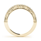 Yellow gold Channel Set Round Diamond Eternity Band with Milgrain Edging 1