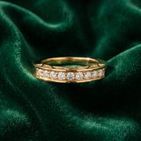 Yellow gold Channel-Set Round Diamond Eternity Band with Shared Prong Setting_23
