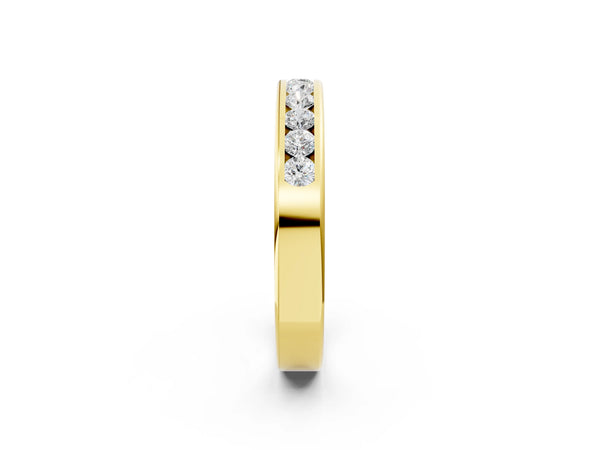 Yellow gold Channel-Set Round Diamond Eternity Band