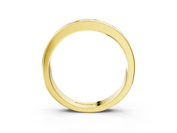 Yellow gold Channel-Set Round Diamond Eternity Band