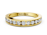 Yellow gold Channel Set Round Diamond Eternity Band_79