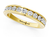 Yellow gold Channel Set Round Diamond Eternity Band_80