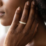 Yellow gold Channel Set Round Diamond Eternity Band_98