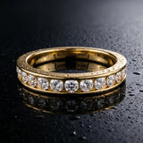 Yellow gold Channel Set Round Diamond Eternity Band_99