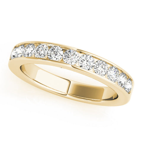 Yellow gold Channel Set Round Diamond Eternity Band