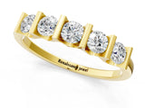 Yellow gold Channel-Set Round Diamond Five-Stone Band_5