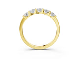 Yellow gold Channel-Set Round Diamond Five-Stone Band_7