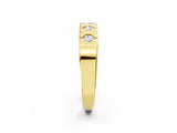 Yellow gold Channel Set Round Diamond Flat Band with Prong Setting_6