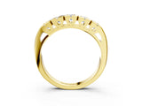 Yellow gold Channel Set Round Diamond Flat Band with Prong Setting_7