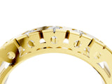 Yellow gold Channel Set Round Diamond Flat Band with Prong Setting_8