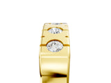 Yellow gold Channel Set Round Diamond Flat Band with Prong Setting_9