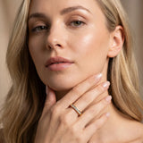 Yellow gold Channel Set Round Diamond Flat Band_23