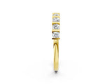 Yellow gold Channel Set Round Diamond Half Eternity Band with Bar Prong Setting_6