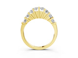 Yellow gold Channel Set Round Diamond Half Eternity Band with Bar Prong Setting_7