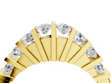 Yellow gold Channel Set Round Diamond Half Eternity Band with Bar Prong Setting_8