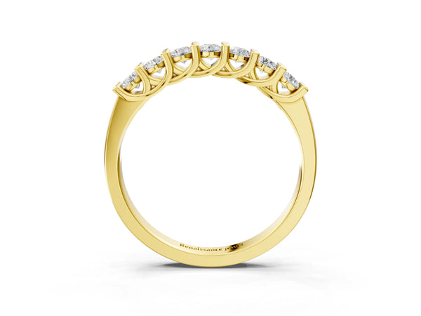 Yellow gold Channel-Set Round Diamond Half-Eternity Band