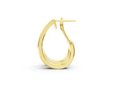 Yellow gold Channel-Set Round Diamond Hoop Earrings in White Gold_20