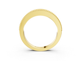 Yellow gold Channel Set Round Diamond Milgrain Edge Band_7