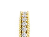 Yellow gold Channel Set Round Diamond Milgrain Edge Band_9
