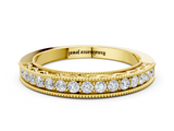 Yellow gold Channel Set Round Diamond Milgrain Edge Eternity Band_4