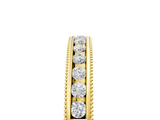Yellow gold Channel Set Round Diamond Milgrain Edge Wedding Band_9