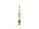 Yellow gold Channel Set Round Diamond Milgrain Engraved Band_6