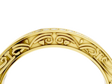Yellow gold Channel Set Round Diamond Milgrain Engraved Band_8