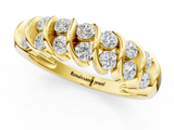 Yellow gold Channel Set Round Diamond Multi-Row Band_3