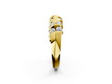 Yellow gold Channel Set Round Diamond Multi-Row Band_4