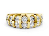 Yellow gold Channel-Set Round Diamond Multi-Row Band_4